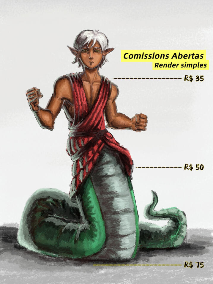 Comissions com Render Simples - Sem fundo.